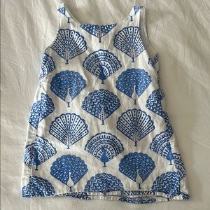 Roller Rabbit Blue and White Peacock Print Dress size 4